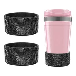 Unique Bargains - Glitter Silicone Boot, Diamond Protective Anti Slip Cup Protector 2.91"-2.95" Bottom 2pcs 30-40oz for Stanley - Black