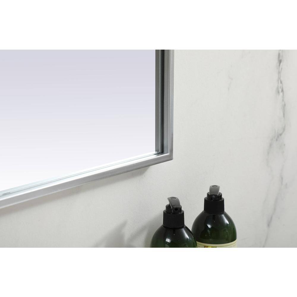 Back. Elegant Decor - Metal Frame Arch Mirror 36x42 Inch in Silver - Silver.