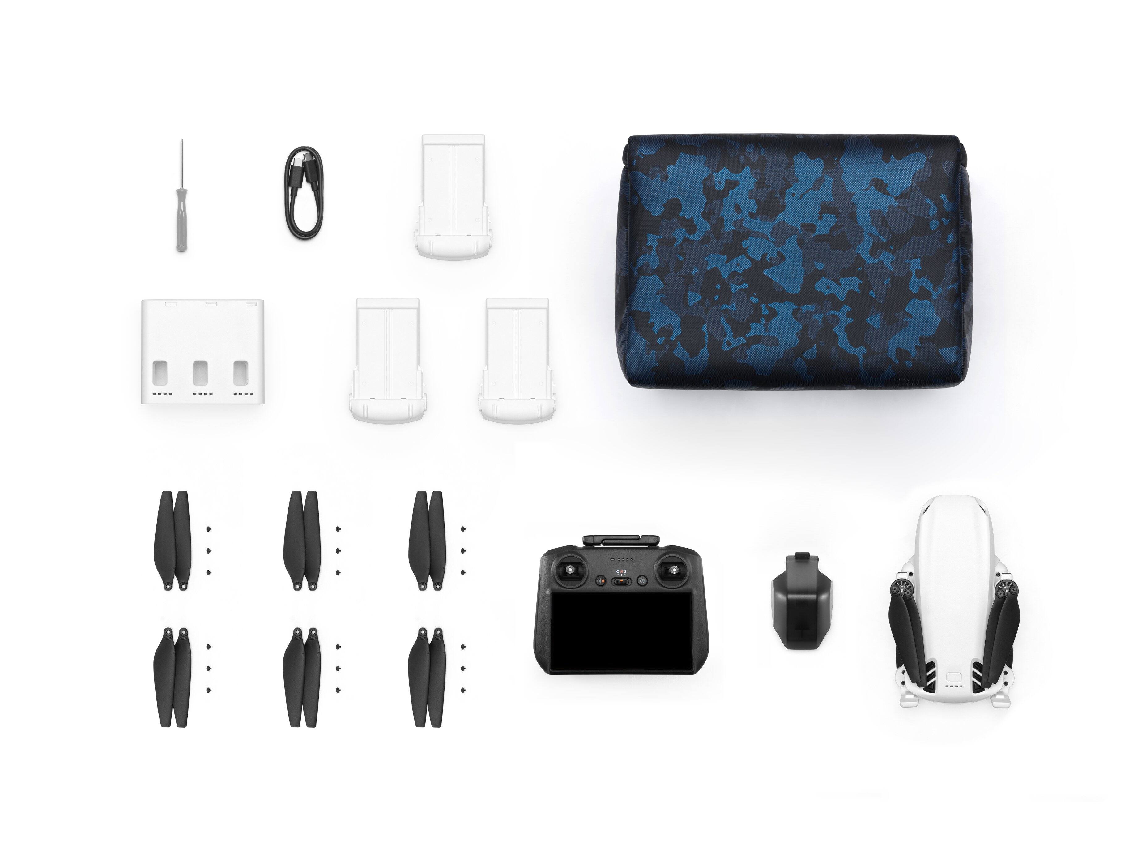 Left. SKYROVER - S1 Fly More Combo 8K Drone Bundle with Remote Screen Controller - White.