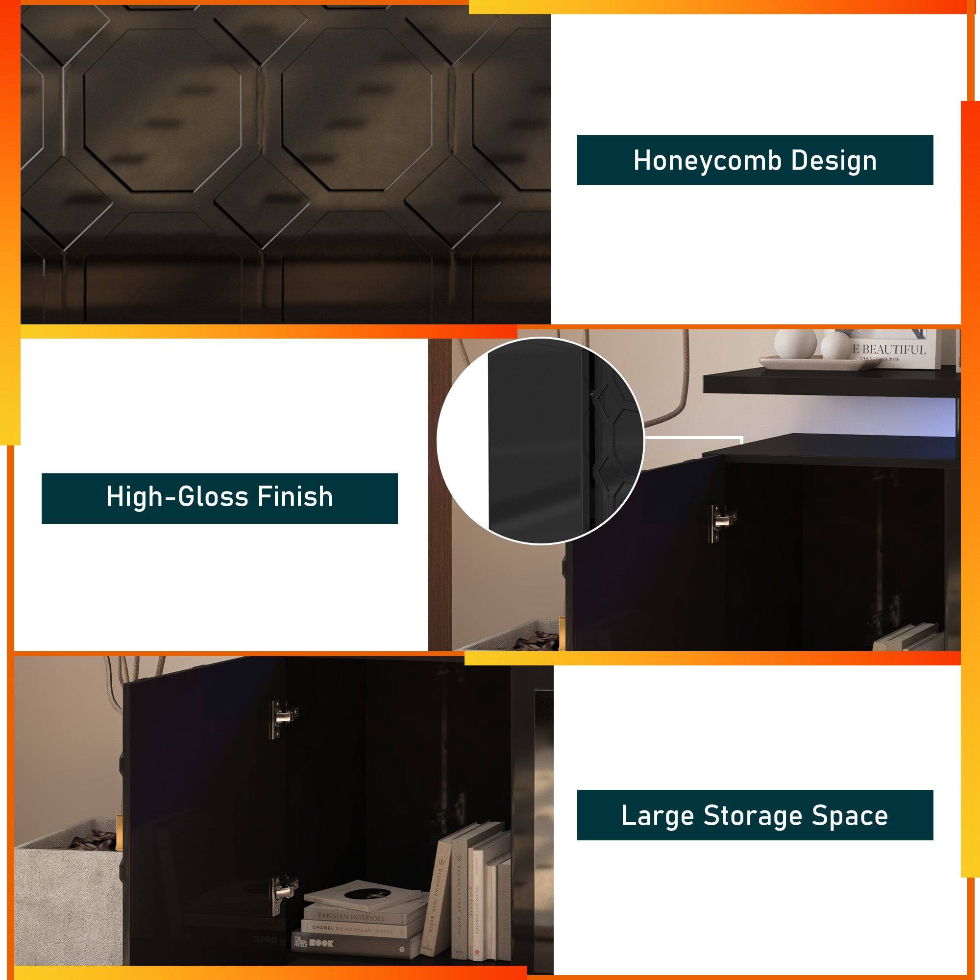 Honeycomb Design  
High-Gloss Finish  
Large Storage Space