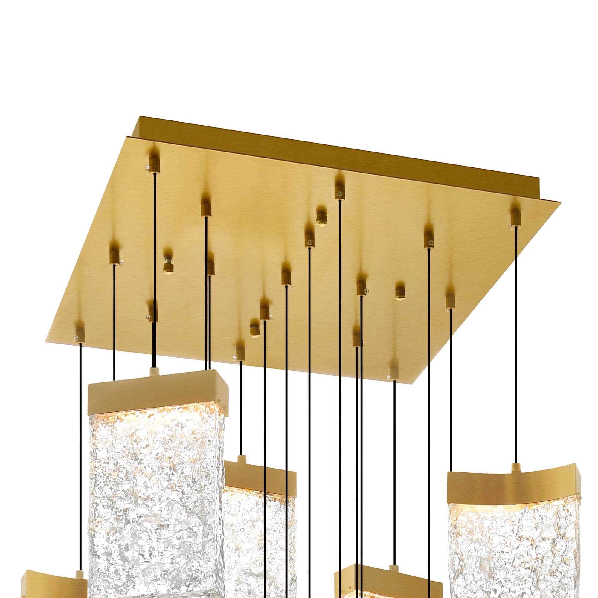 Alt View 2. CWI Lighting - Lava Integrated LED Brass Chandelier - Brass.