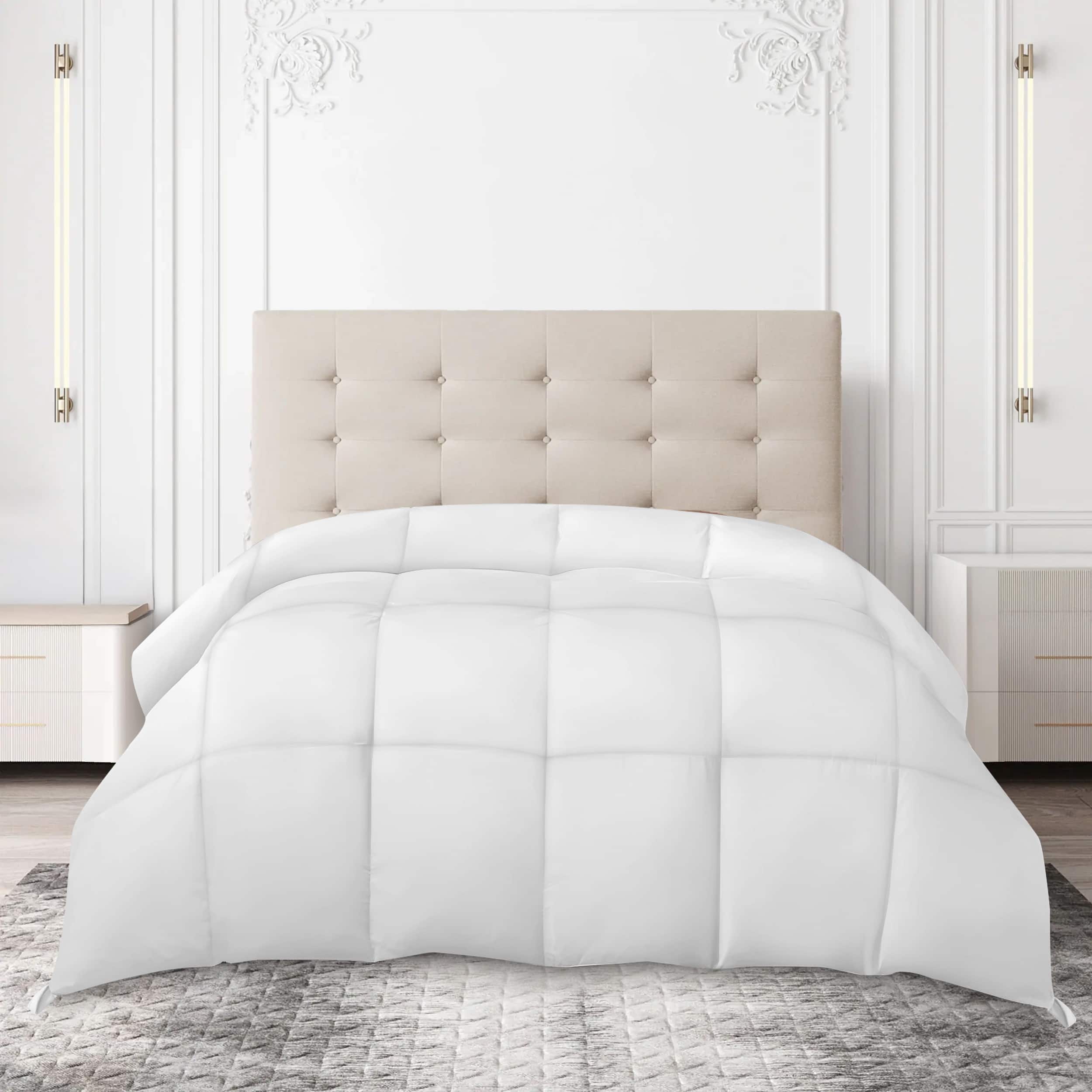 Front. Lux Decor Collection - Down Alternative Comforter – Ultra Soft All Season Duvet Insert with Corner Tabs - White.