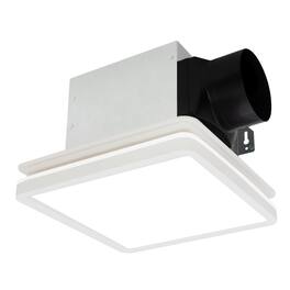 Akicon - Bathroom Exhaust Fan with Light, Dimmable 3CCT LED Light with Night Light, 80 CFM, 2 Sones, Square - White