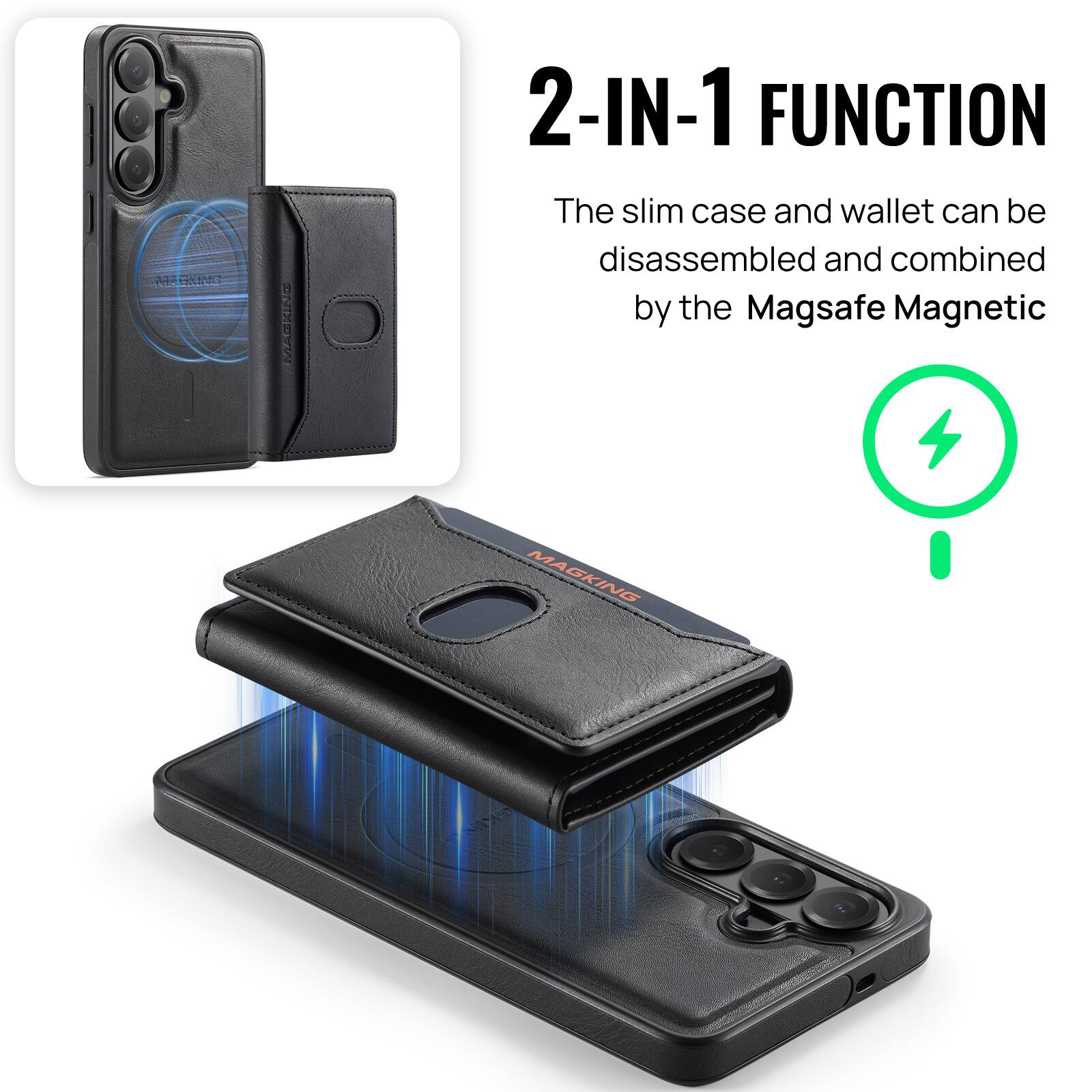 ME EKINS

2-IN-1 FUNCTION
The slim case and wallet can be disassembled and combined by the Magsafe Magnetic
