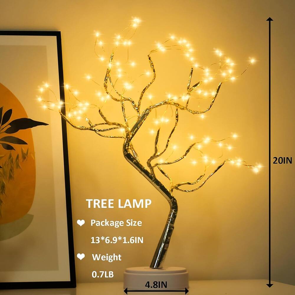 TREE LAMP

Package Size: 13*6.9*1.6IN

Weight: 0.7LB

Height: 20IN

Base Diameter: 4.8IN