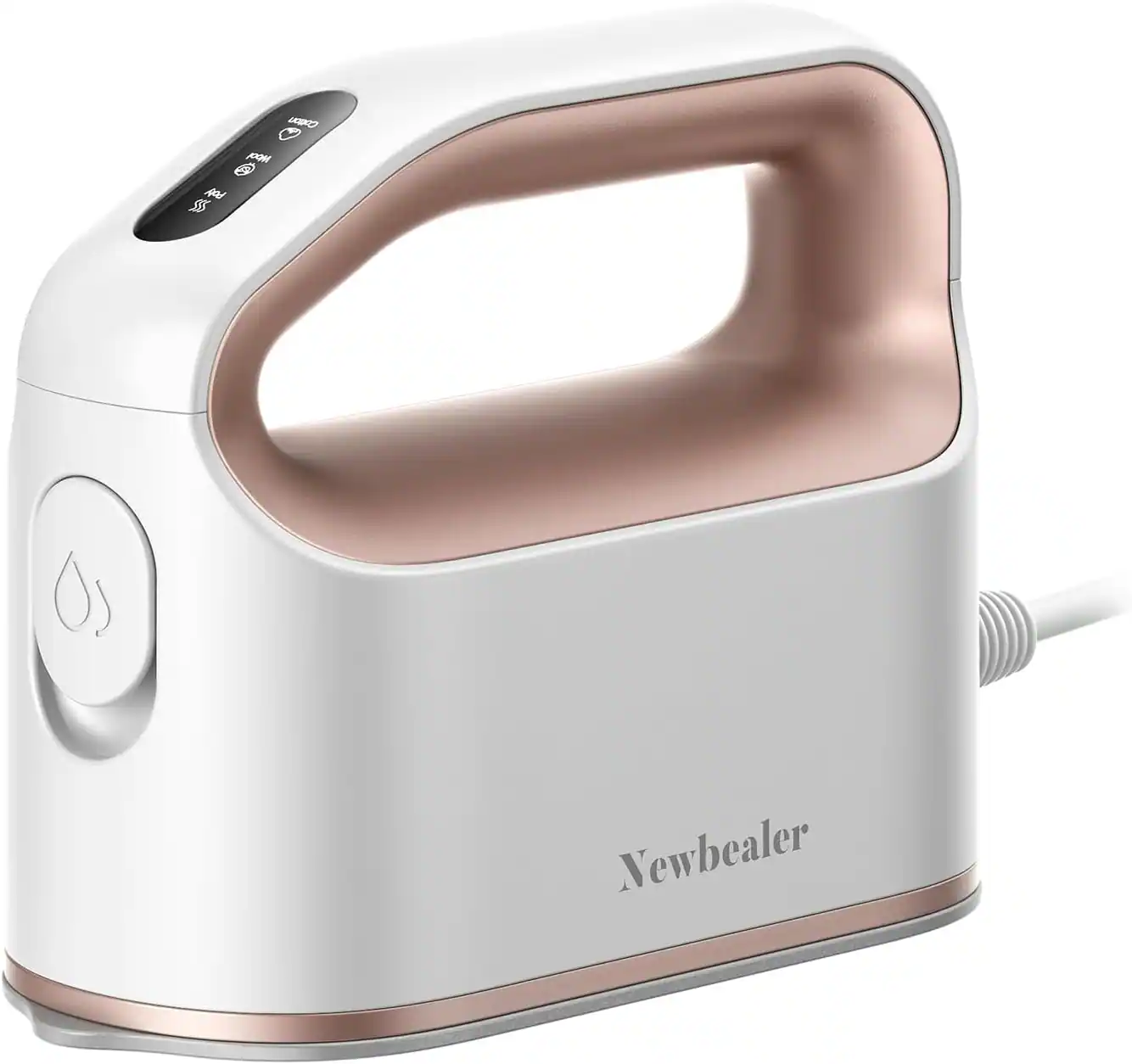 Front. Newbealer - Steam Iron 1200W - Auto Cleaning, Low-Temp Protection | Portable & Fast Heating for Clothes - Gold.