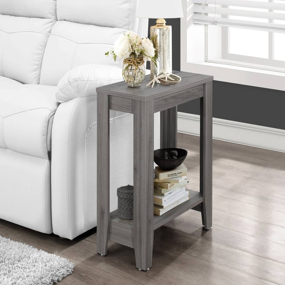 Lirago - Transitional Grey End Table with Laminate Top Nightstand Lamp Table 22"H x 11.75"D x 23.75"W - Gray