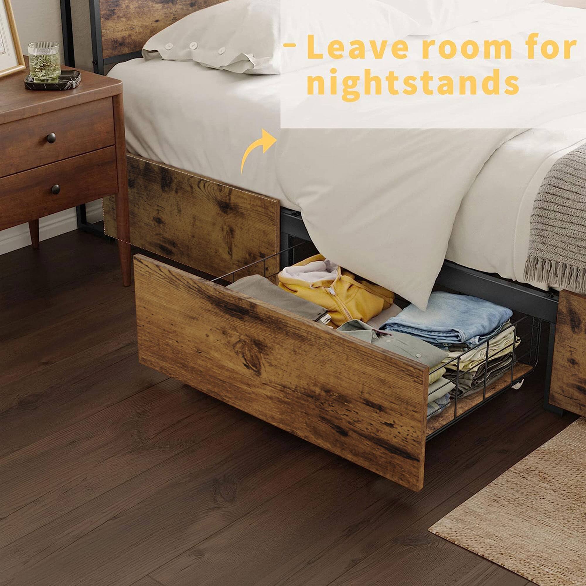 - Leave room for nightstands