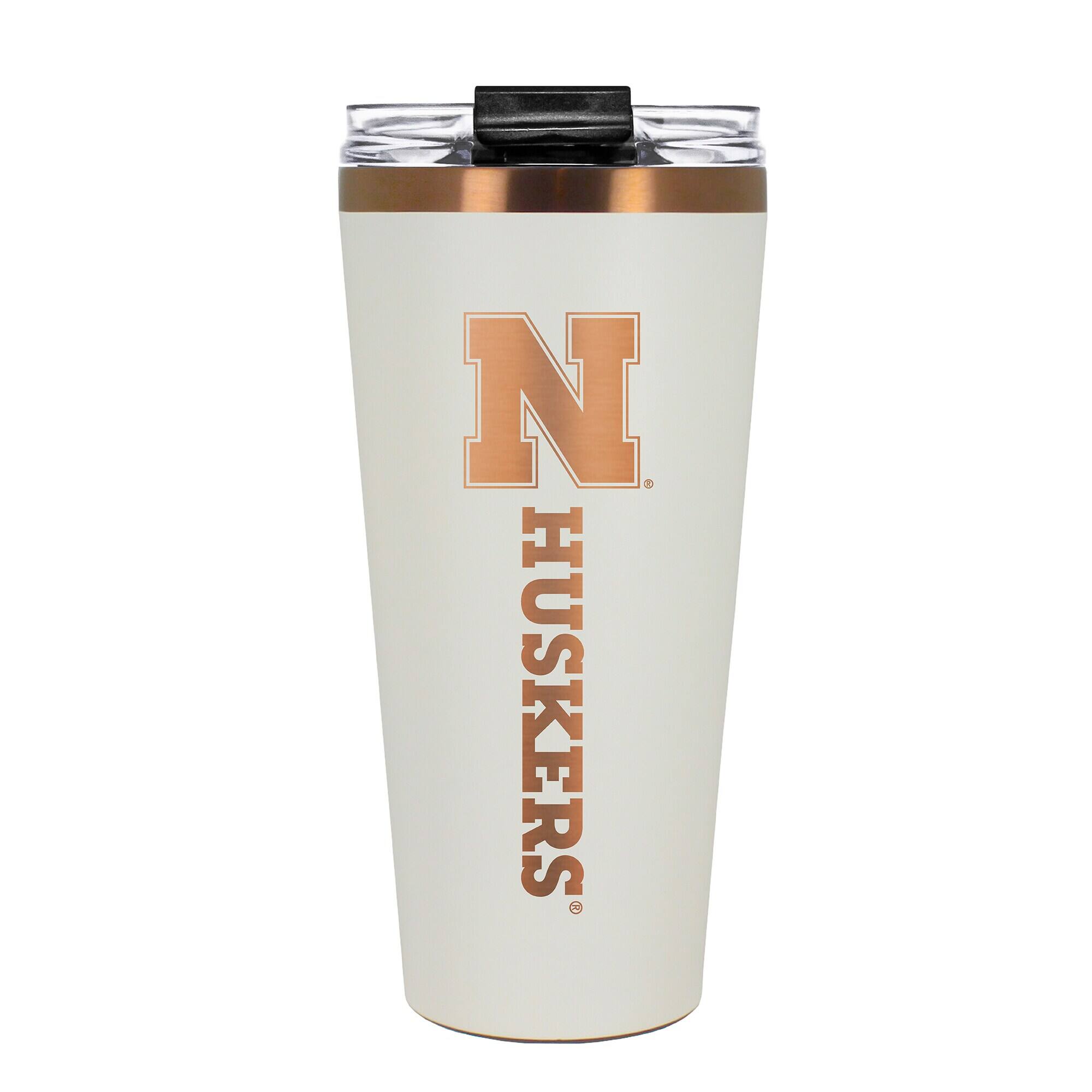 Front. Great American Products - Nebraska Huskers 30oz. Big Slim Tumbler - Cream.