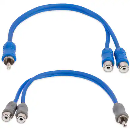 Front. NVX - XIN2F Oxygen Free Copper 1 Male to 2 Female Y-Adapter N-Series Car Audio RCA Audio Interconnect Cables (2-Pack).