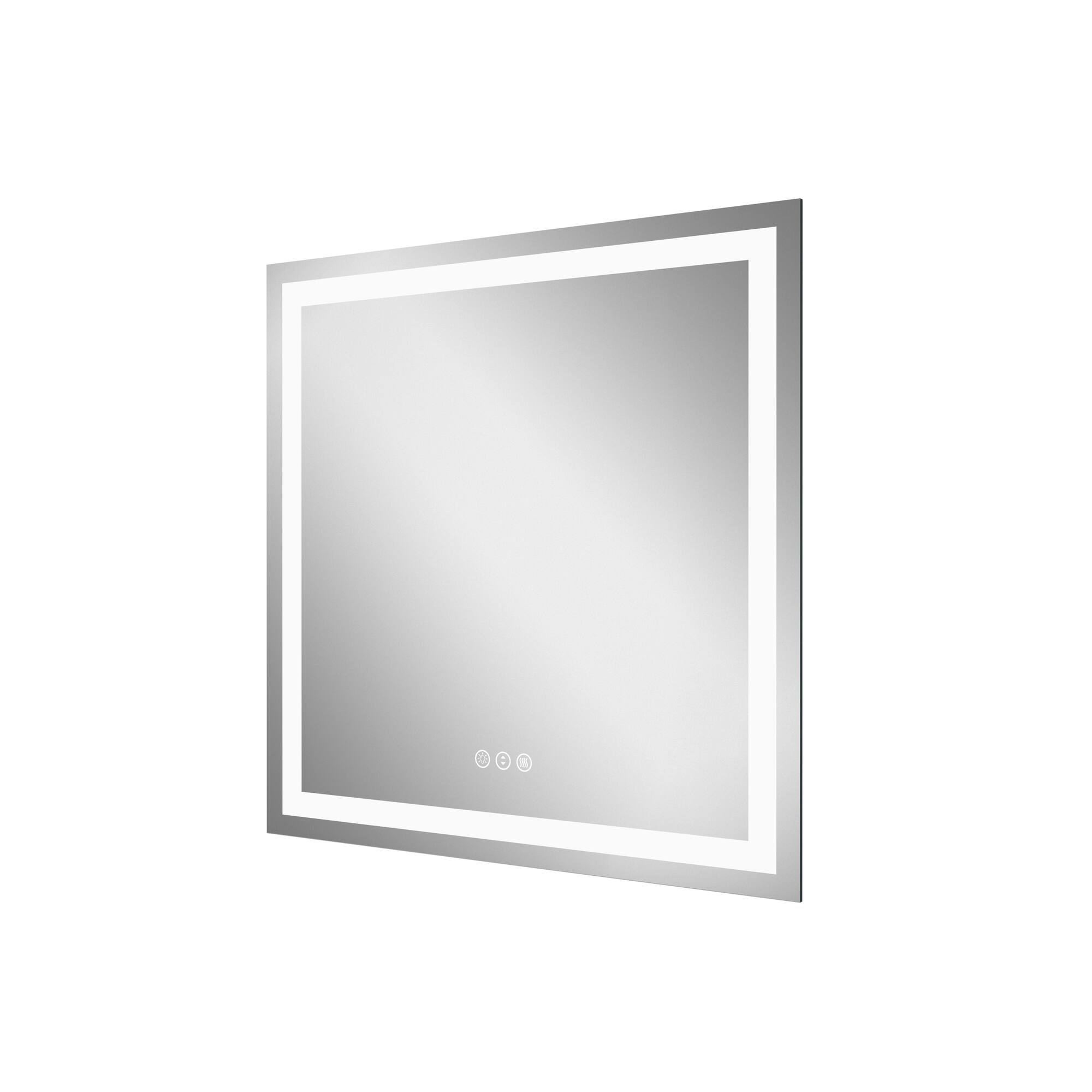Alt View 2. Boyel Living - 38 in W x 38 in L Square Frameless Wall Bathroom Vanity Mirror with Front and Backlit and Anti Fog.