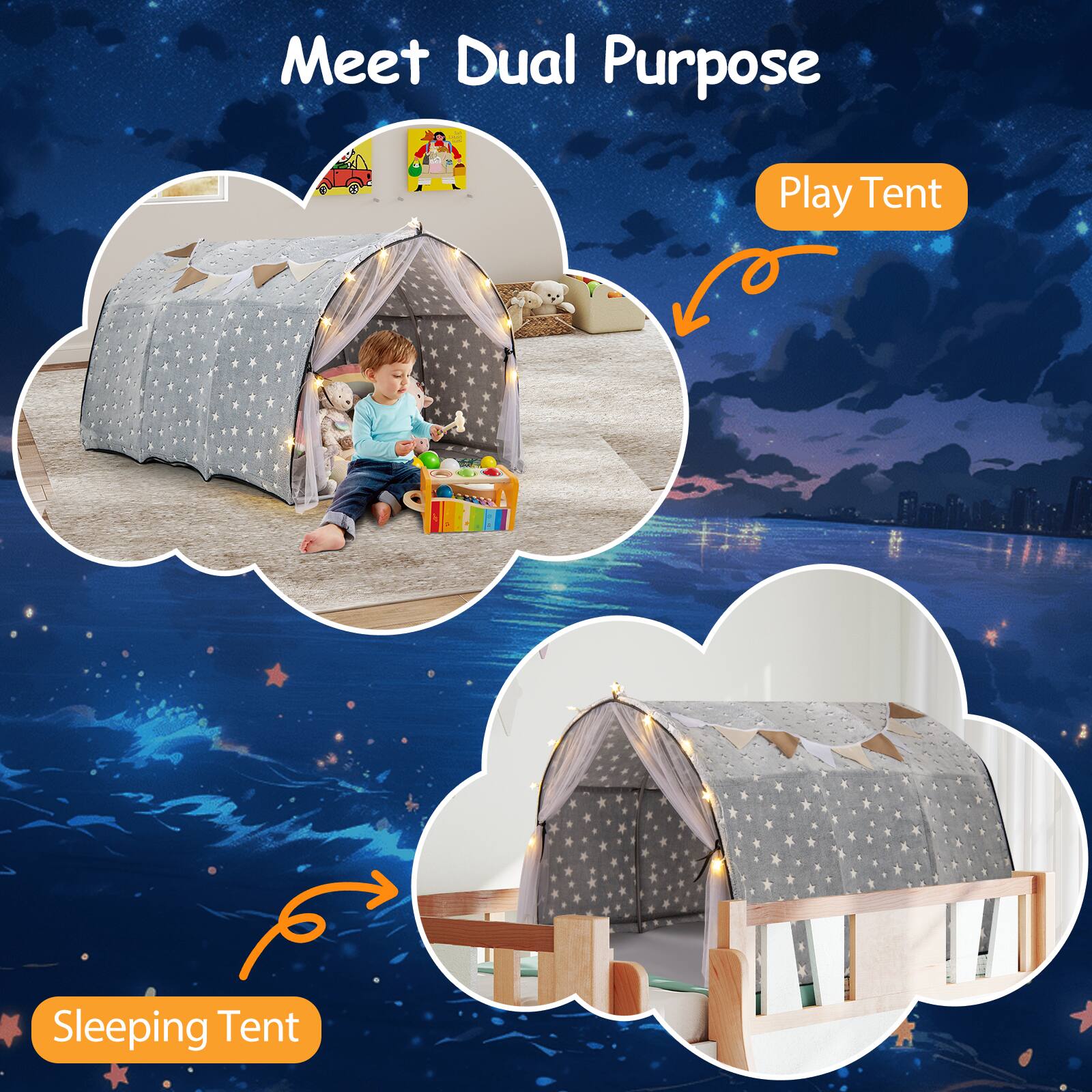 Meet Dual Purpose

Play Tent

Sleeping Tent