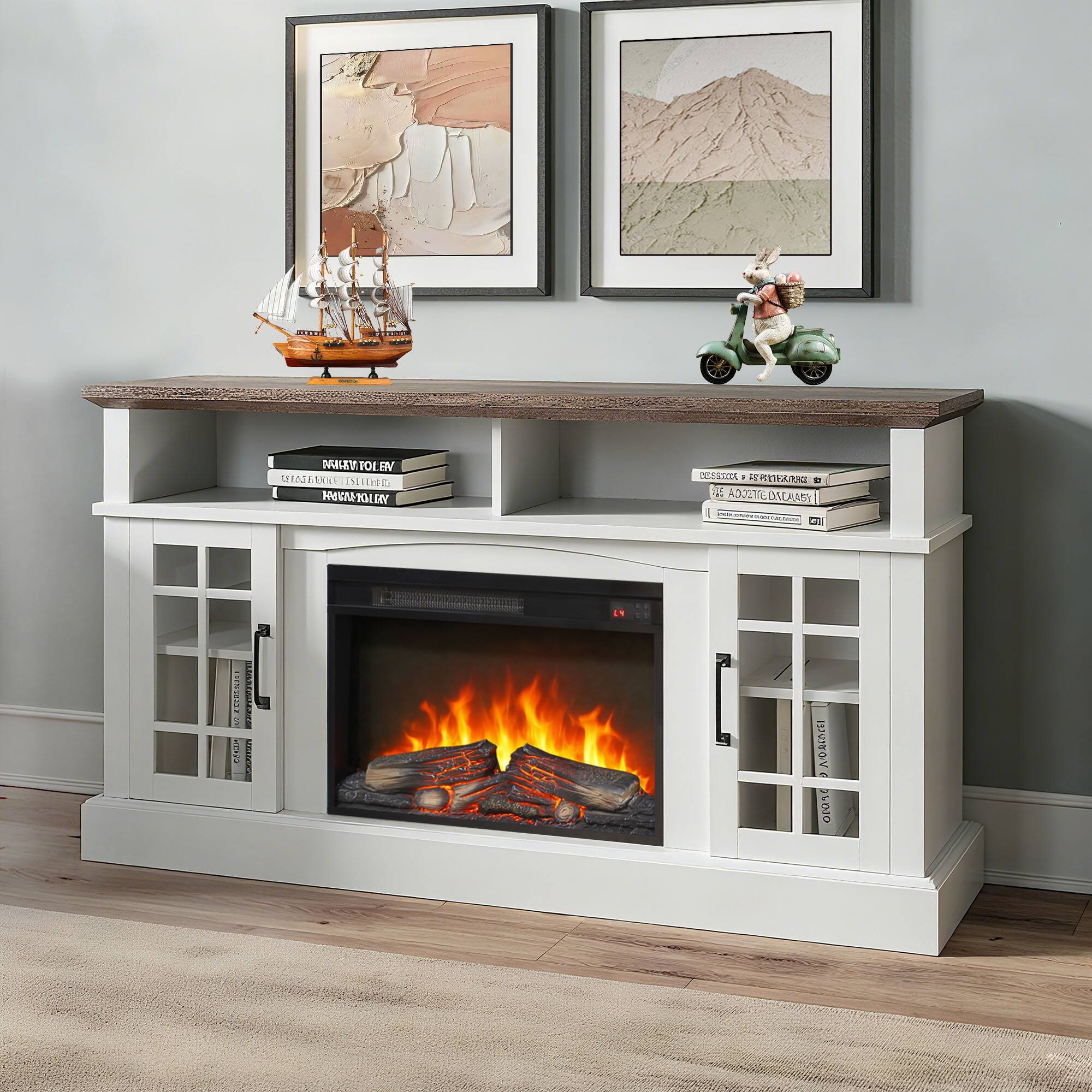Boyel Living 26 in Electric Fireplace Insert 1400W 5000 BTU with Log ...