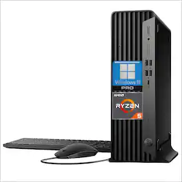 HP - EliteDesk 805 G9 Business Desktop, AMD Ryzen 5 8500G, 32GB DDR5 RAM, 1TB PCIe SSD, Radeon 740M, Wi-Fi, Windows 11 Pro - Black