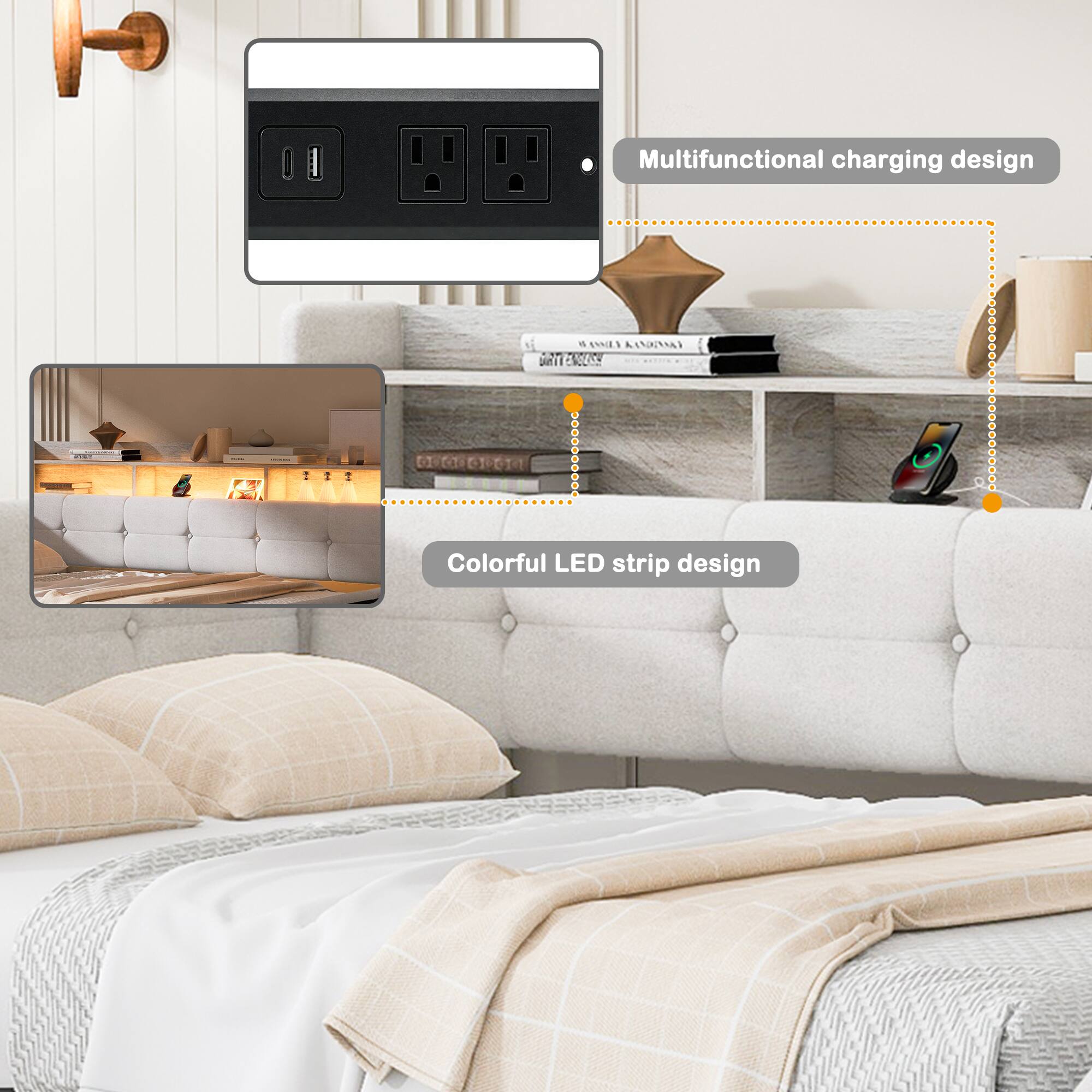 Multifunctional charging design

Colorful LED strip design