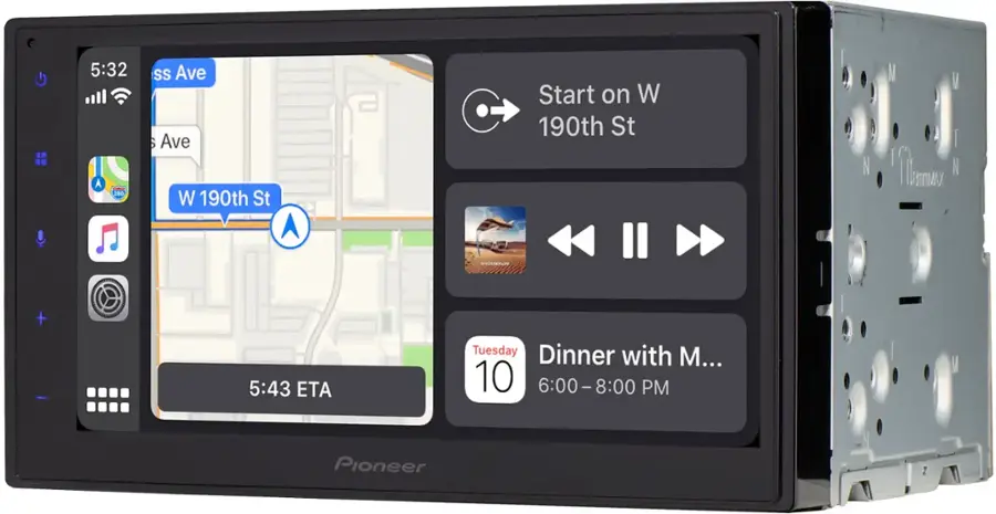 Pioneer - 6.8" Apple CarPlay/Android Auto Bluetooth Digital Media (DM) Receiver with backup camera input - Black