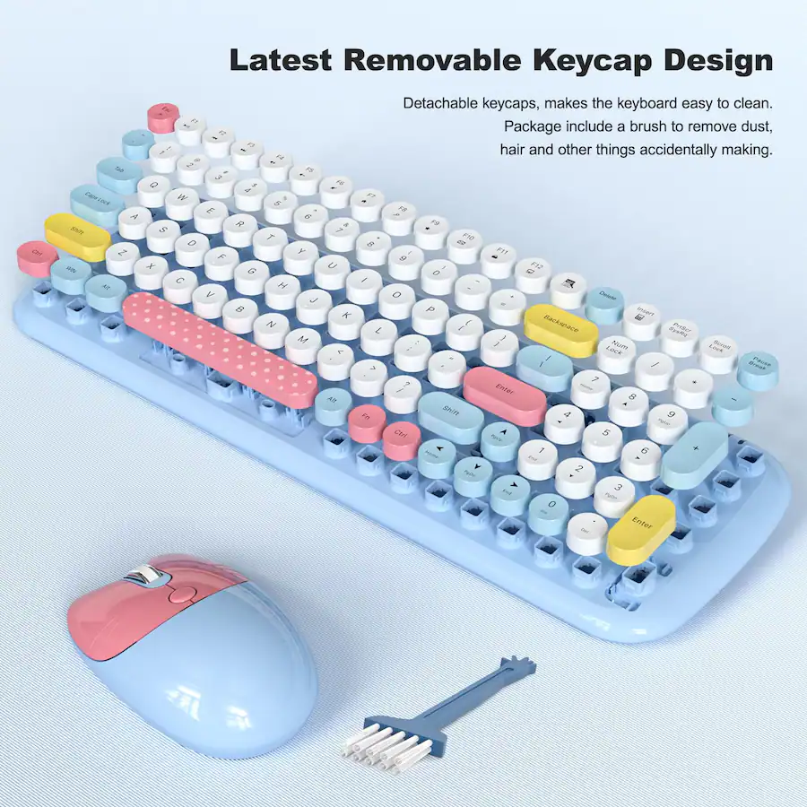 Live At Space Wireless And Mouse Usb hz Full Size Typewriter Cute Cat ...