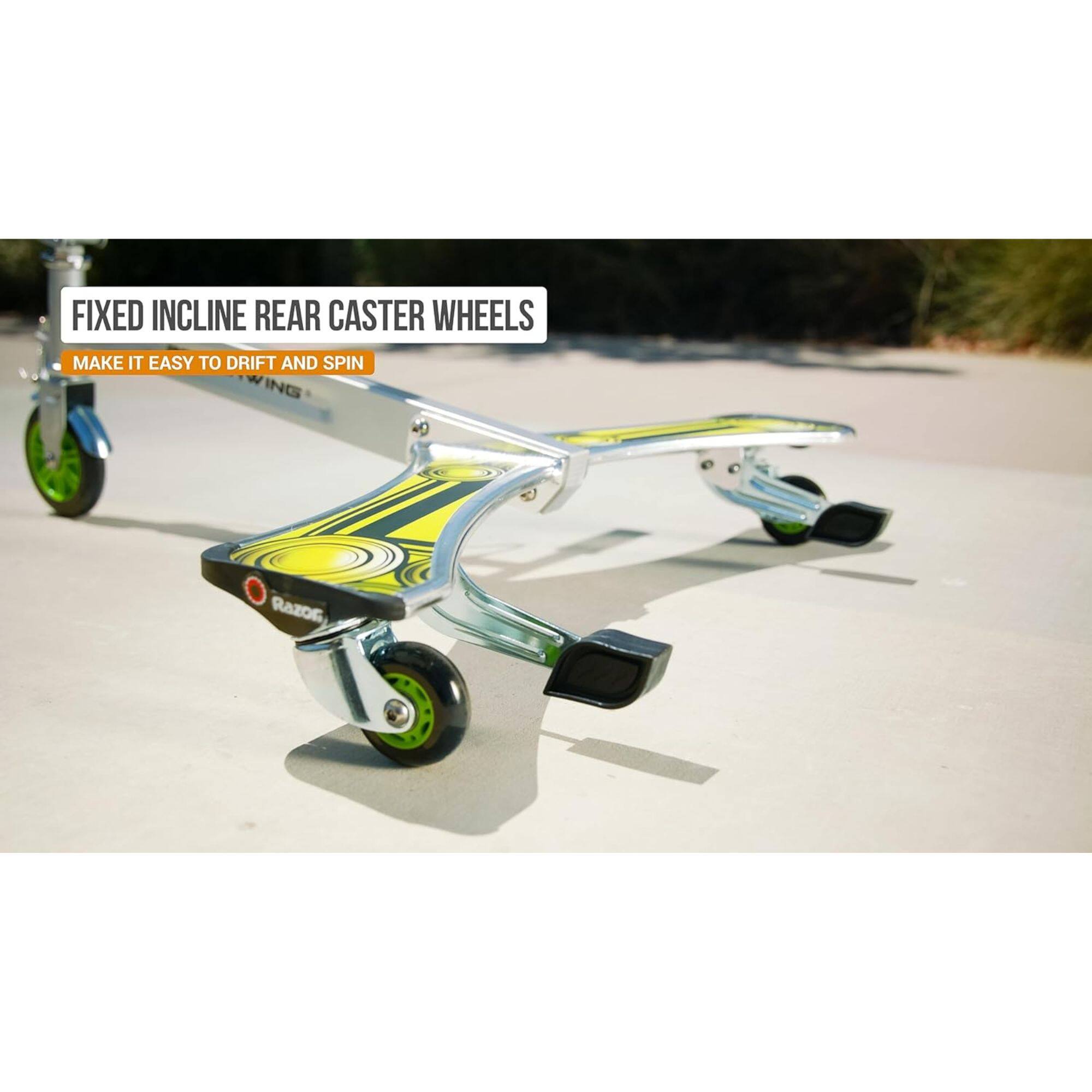 FIXED INCLINE REAR CASTER WHEELS  
MAKE IT EASY TO DRIFT AND SPIN