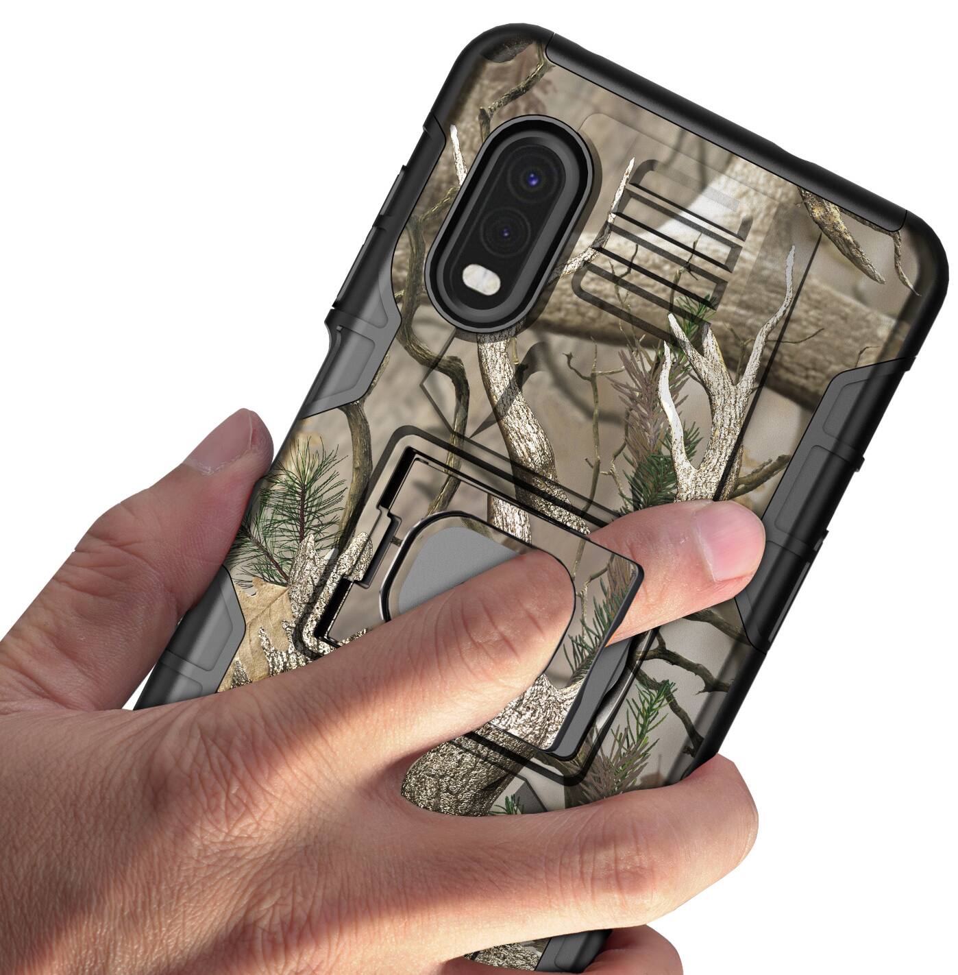 Alt View 3. Nakedcellphone - Case for Samsung Galaxy XCover Pro Phone (2020) - Autumn Camo (Black).