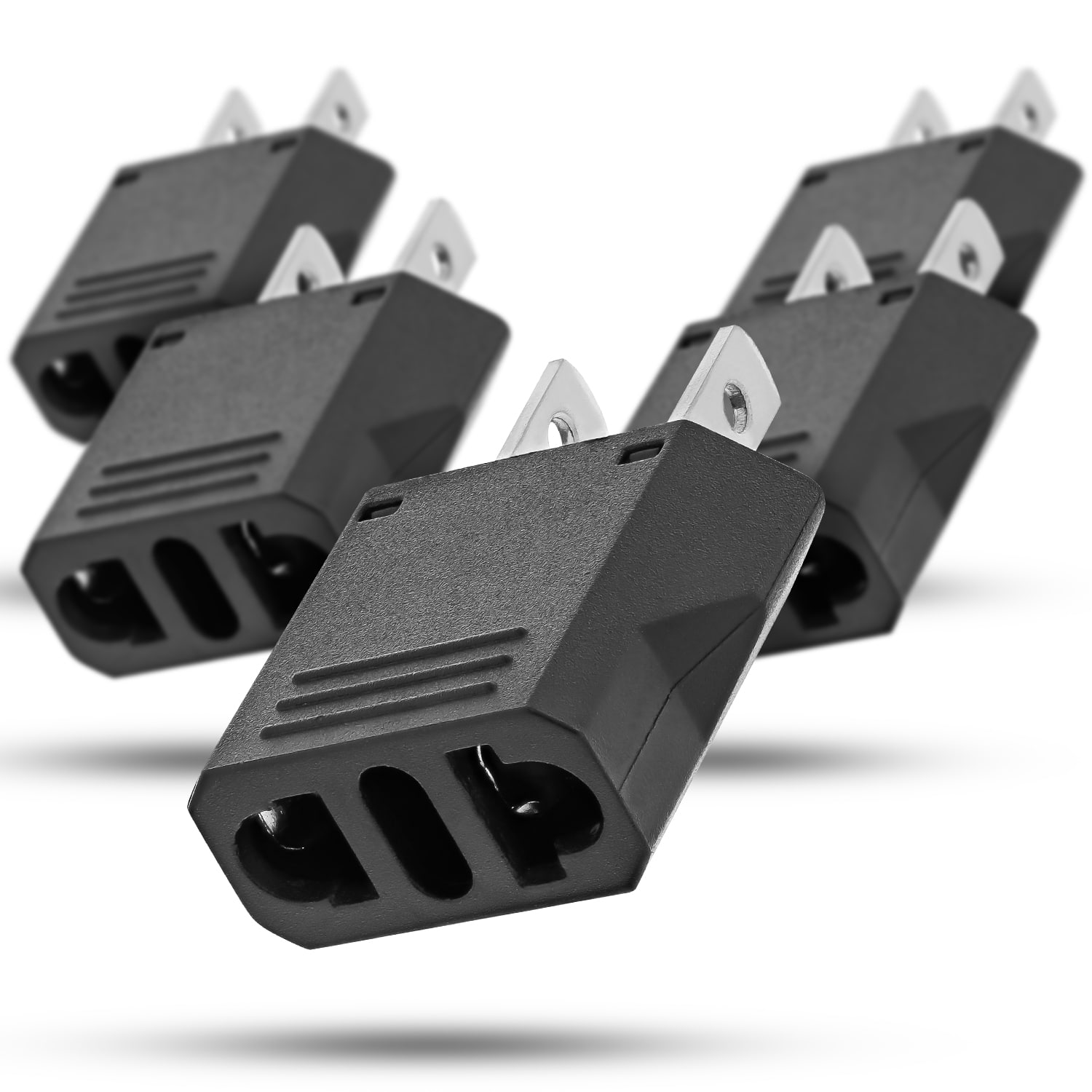 Fosmon - 5 Pack Travel Power Converter EU to US Plug Adapter, Converter Adapter European to US Plug Compact, 2 Prong - Black price history on PriceWatchPro