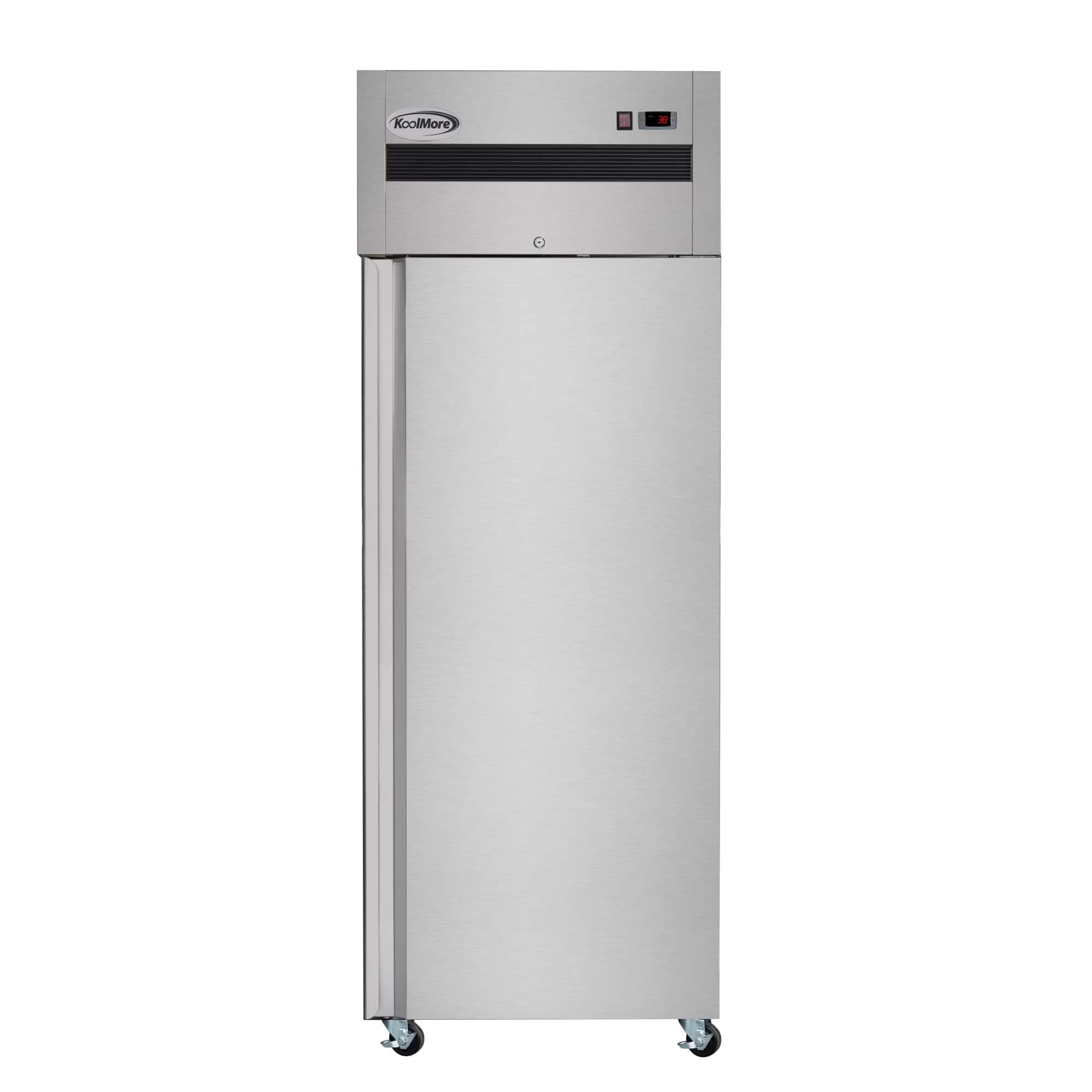 Koolmore - 30 in. Solid Door Commercial Reach-In Refrigerator with Top-Mounted Compressor, 25 cu. ft. in Stainless-Steel - Stainless Steel