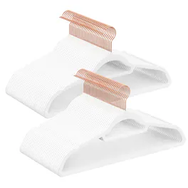 Songmics Home - Velvet Hangers, Set of 60 Clothes Hanger with Rose Gold Swivel Hook, Non-Slip, 0.2-Inch Thick, 17.1-Inch Long - Cloud White