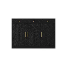 Front. Famapy - Famapy Modern Patterned Storage Cabinet with Anti - Tip & Metal Handles - Black.