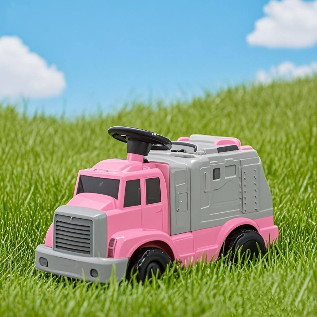 Left. U-HOMY - U-HOMY 12V Kids Ride-On Fire Truck with Music, Lights & Dual Motors, Realistic Electric Fire Engine Toy Car - pink.