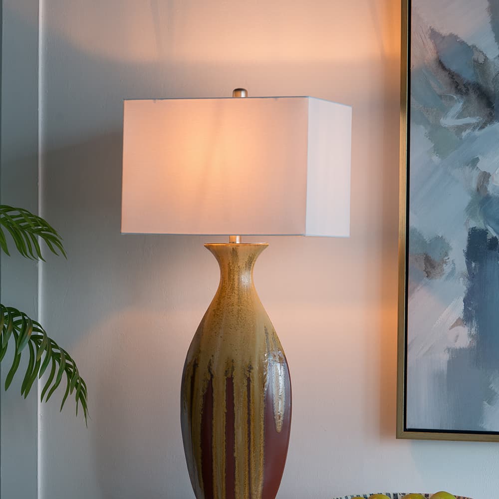 Angle. Luckbyte - 16x105x36 Inch Ceramic Table Lamp for Home Decor.