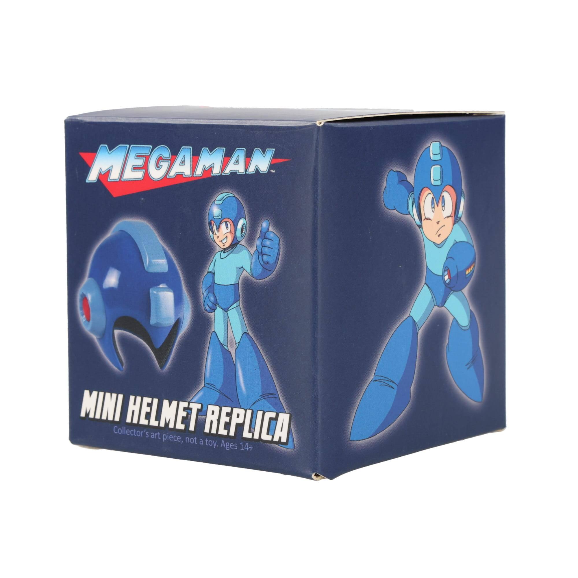MEGAMAN MINI HELMET  
Collector's art piece, not a REPLICA toy.  
Ages 14+