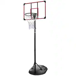 Anysun - Portable Basketball Hoop Adjustable 7.5ft - 9.2ft with 32 Inch Backboard for Youth Adults Indoor Outdoor Basketball Goal - Black+Red