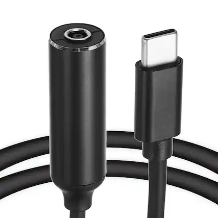 Front. Unique Bargains - 0.6FT USB C to DC 4.5x3mm PD Charging Cable, 5/9/20V 65W 3.25A, for Router, Camera, TV Box, Desk Lamp - Black.
