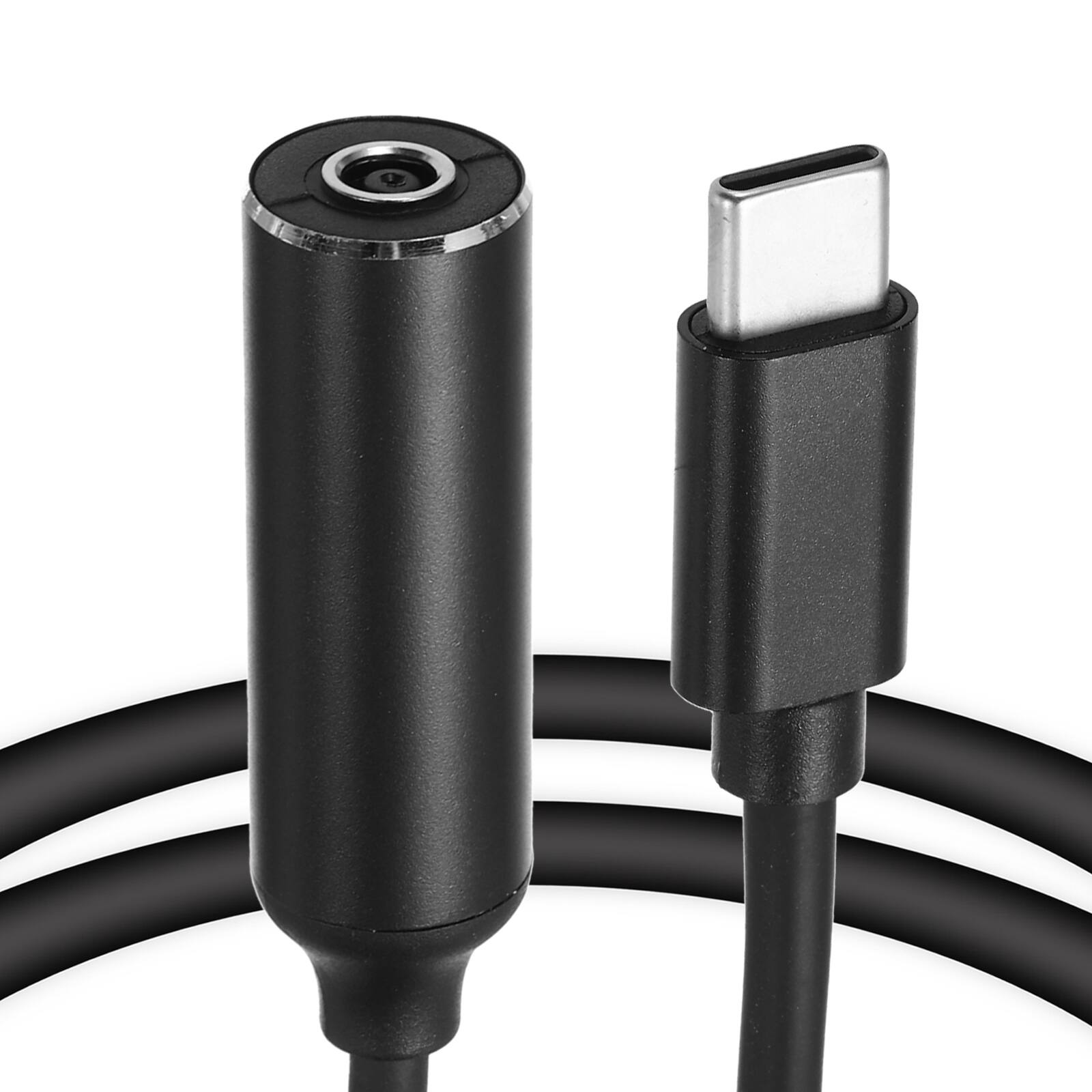 Front. Unique Bargains - 0.6FT USB C to DC 4.5x3mm PD Charging Cable, 5/9/20V 65W 3.25A, for Router, Camera, TV Box, Desk Lamp - Black.