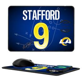 Keyscaper - Matthew Stafford Los Angeles Rams Wireless Charger and Mouse Pad - Black