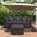 Alt View 3. Costway - 4PCS Patio Rattan Furniture Set Sofa Ottoman Cushion Garden Deck - Grey.