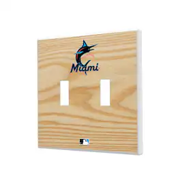 Keyscaper - Miami Marlins Baseball Bat Design Double Toggle Light Switch Plates - Multicolor