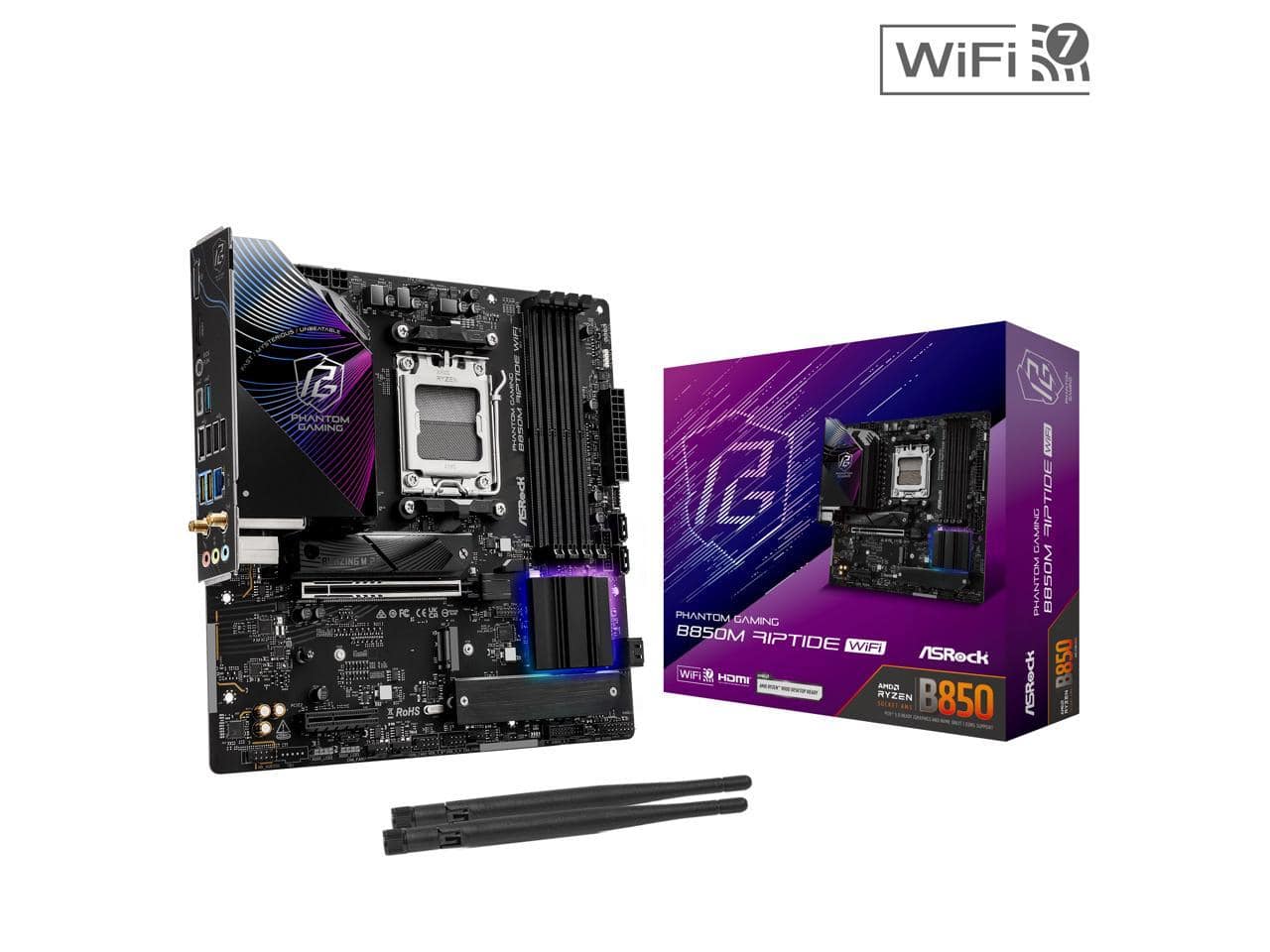 ASRock - B850M Riptide WiFi Micro-ATX Motherboard