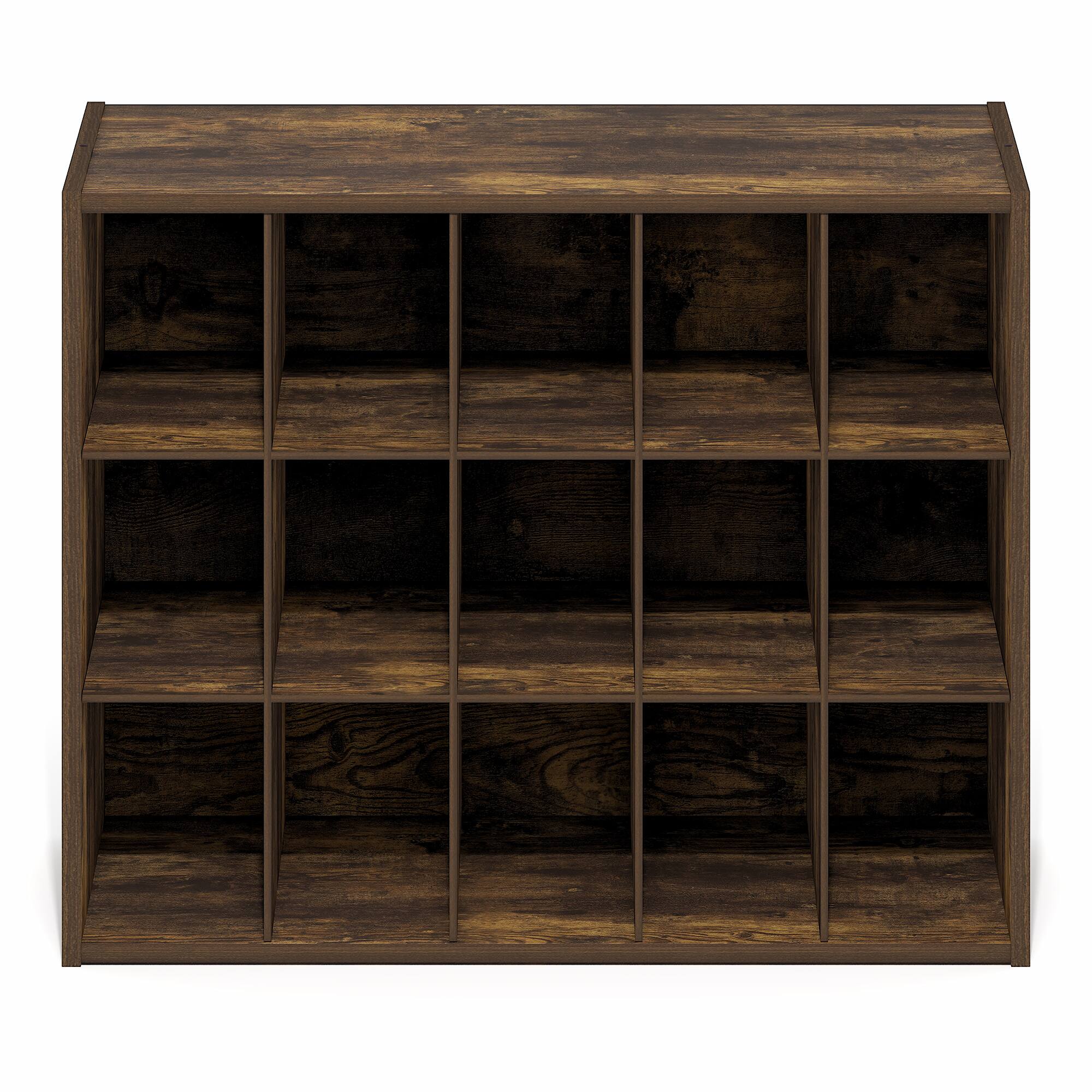 Alt View 5. Furinno - FANO 15-Cube Shoe Organizer, Shoe Rack, Stackable Shoe Storage, for Closet Entryway, Office, Garage - Amber Pine.