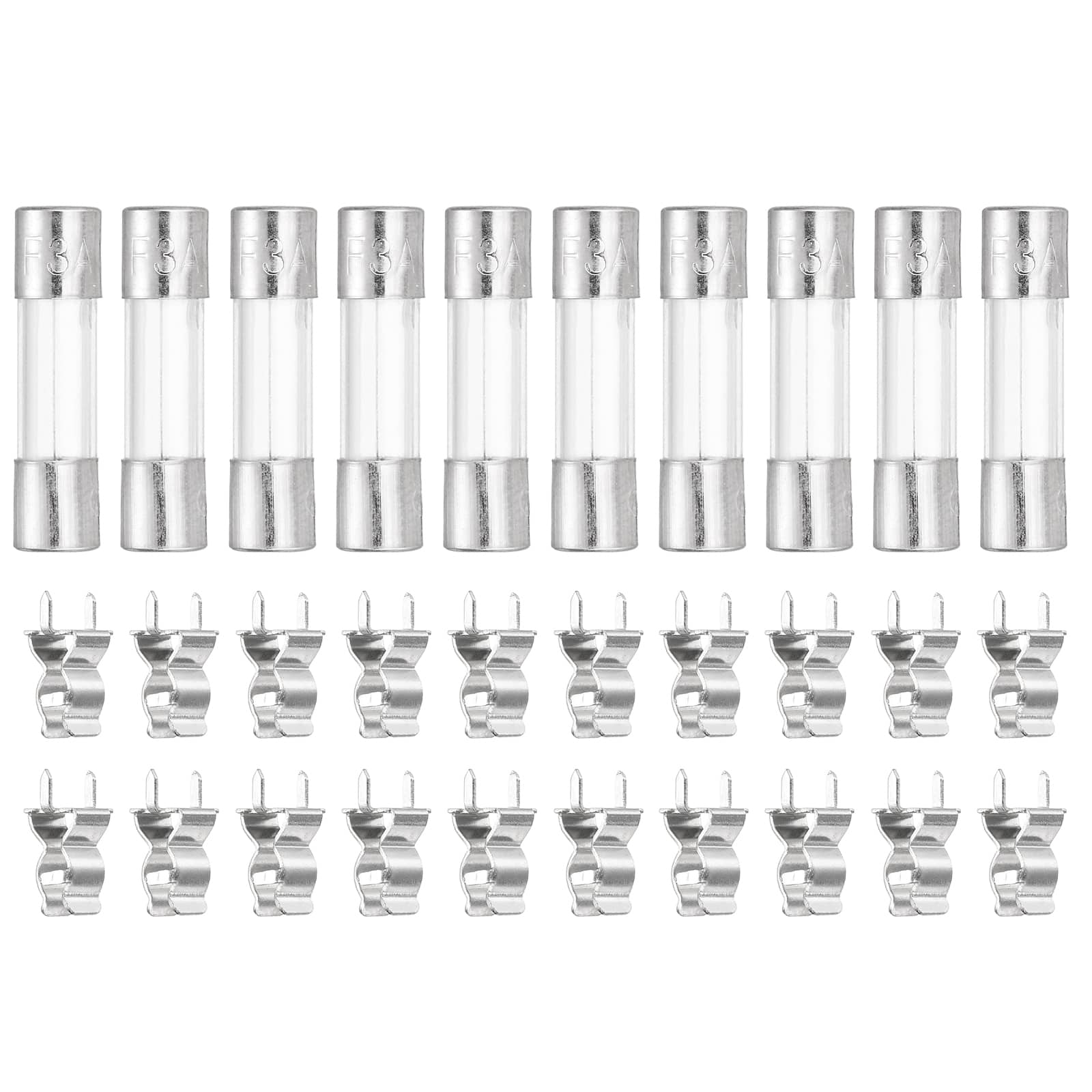 Unique Bargains - Glass Tube Fuses, 5x20mm 3A 250V Quick Fast Blow Glass Cartridge Tube Fuse with 20pcs Safety Clip 10pcs price history on PriceWatchPro
