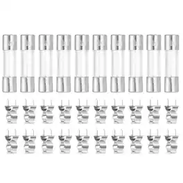 Unique Bargains - Glass Tube Fuses, 5x20mm 3A 250V Quick Fast Blow Glass Cartridge Tube Fuse with 20pcs Safety Clip 10pcs