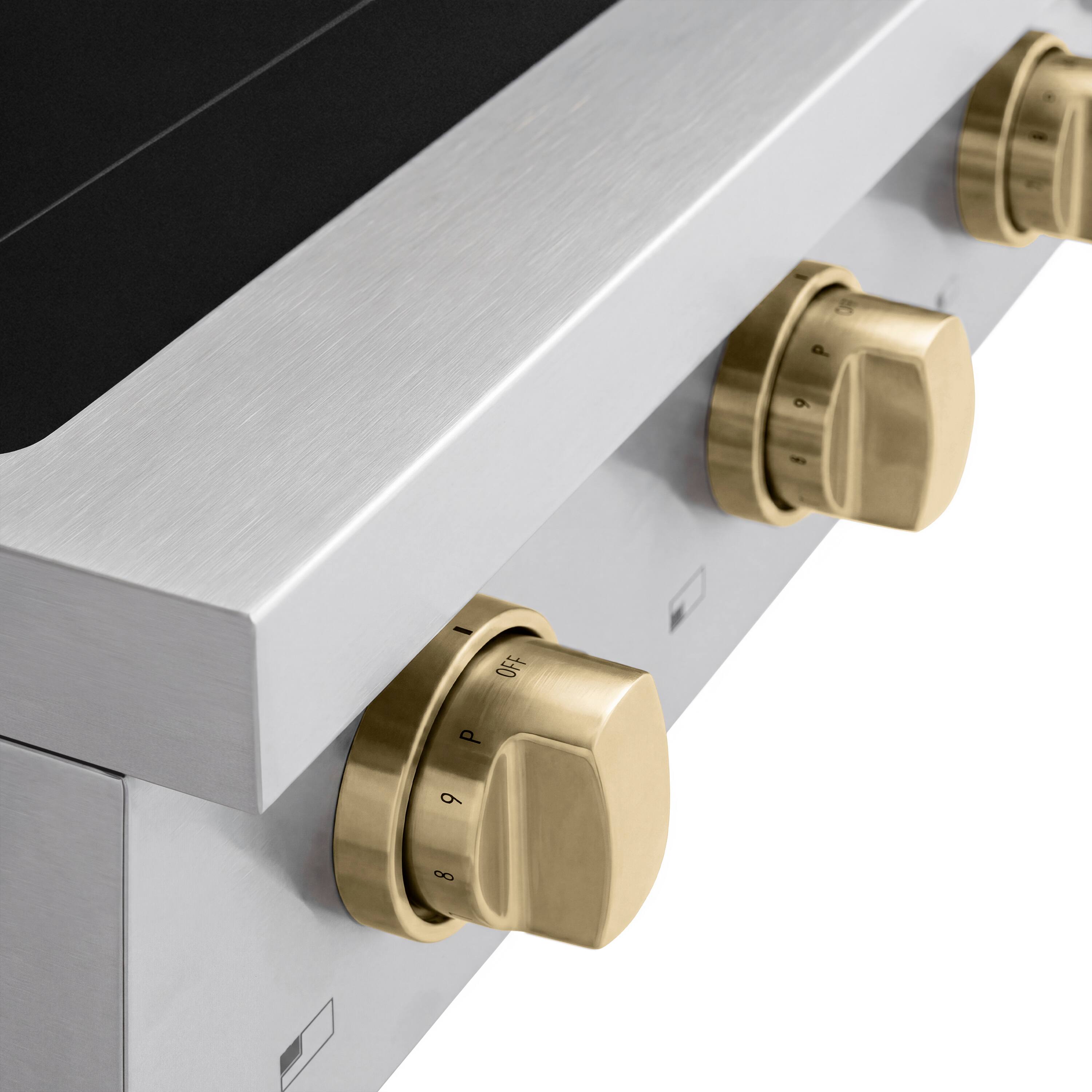 Alt View 9. ZLINE - Autograph 36 in. Paramount Built-in Electric Induction Rangetop with 5 Elements in Stainless Steel and Champagne Accents - Stainless Steel.