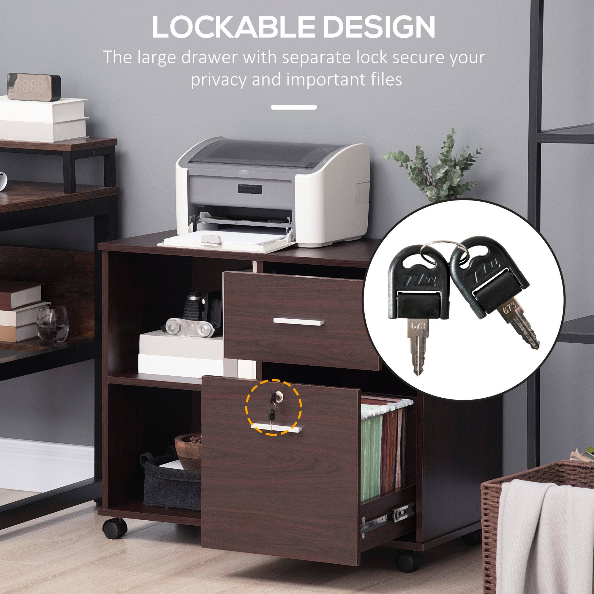 LOCKABLE DESIGN  
The large drawer with separate lock secure your privacy and important files
