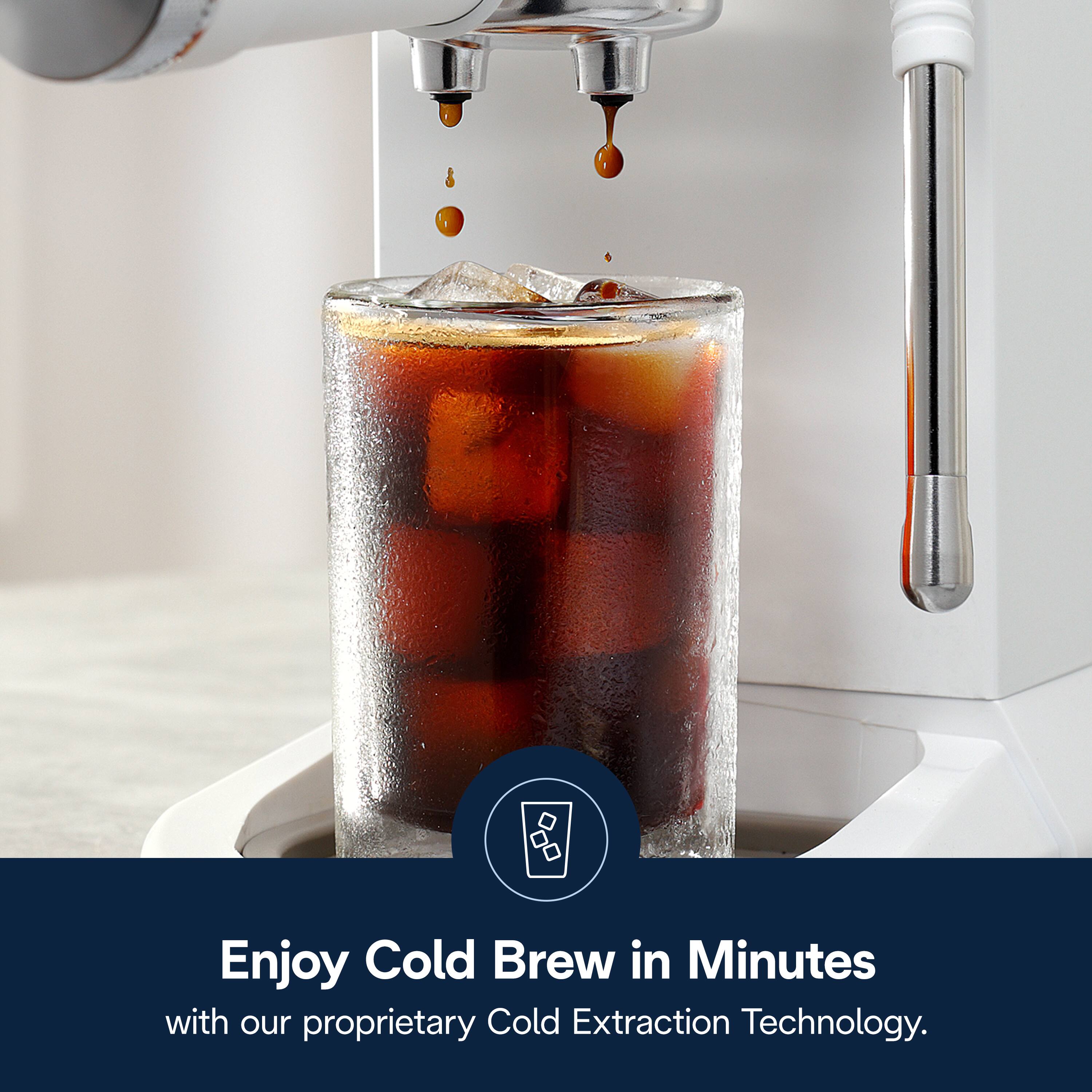 Enjoy Cold Brew in Minutes with our proprietary Cold Extraction Technology.