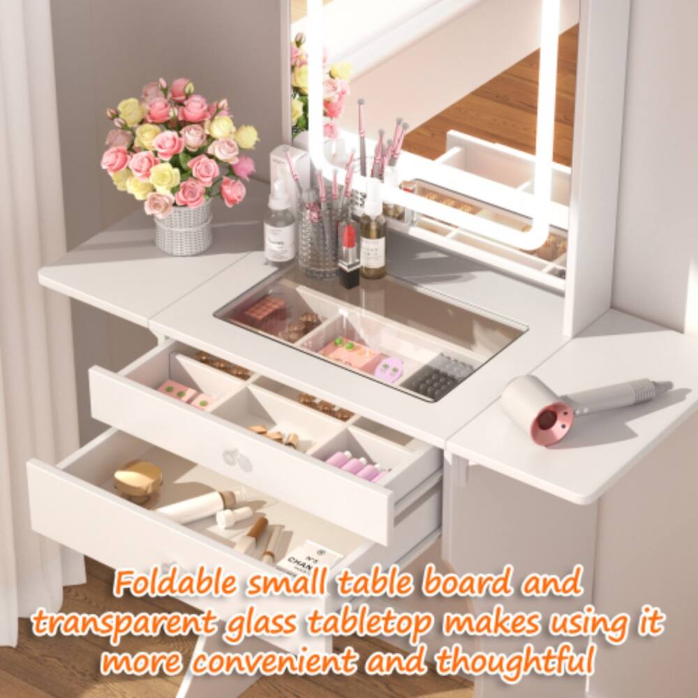 Foldable small table board and transparent glass tabletop makes using it more convenient and thoughtful