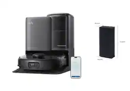 eufy - Robot Vacuum E25 All-in-One Robot Vacuum and Mop Combo and Replacement Filter for Base Station - Black