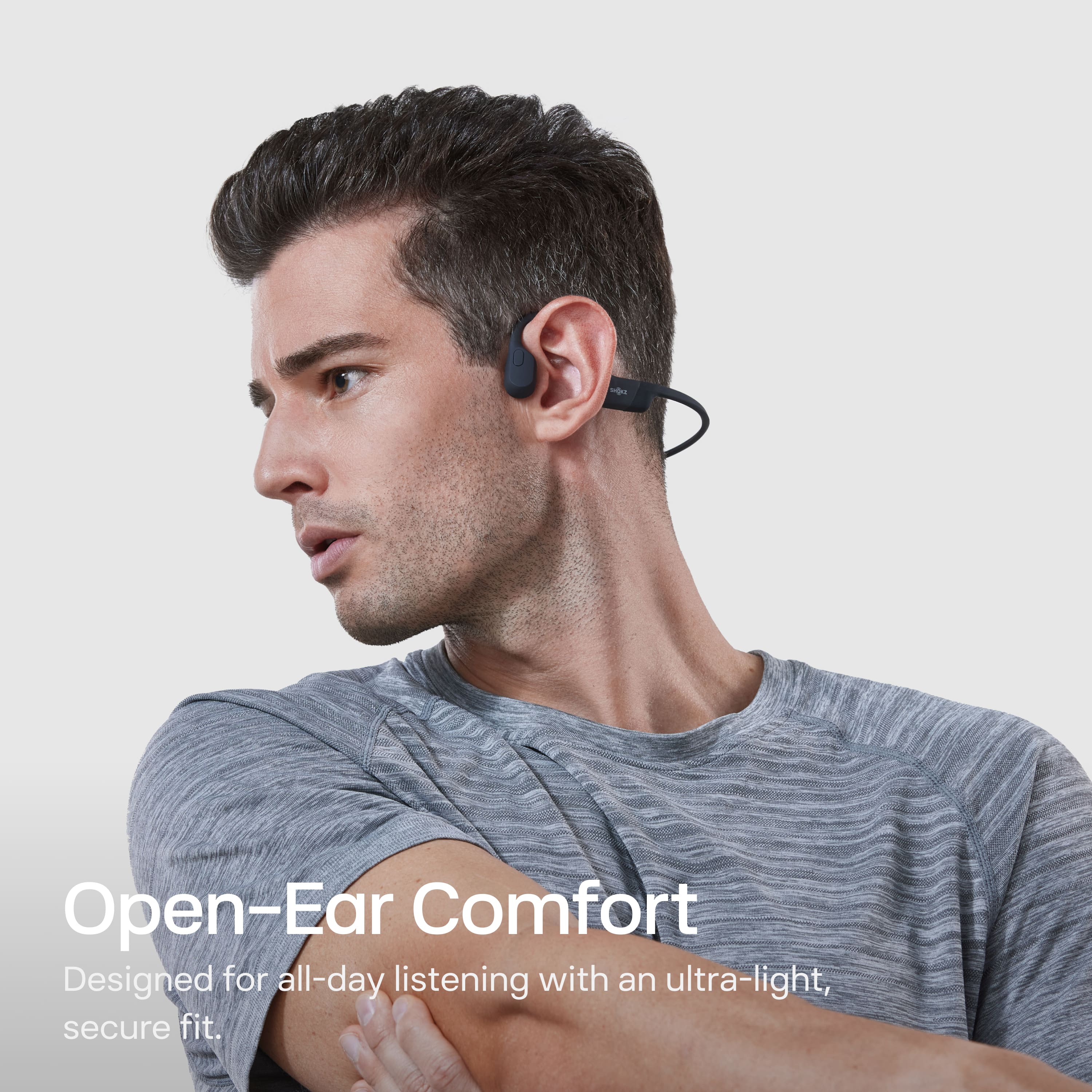 Open-Ear Comfort
Designed for all-day listening with an ultra-light, secure fit.