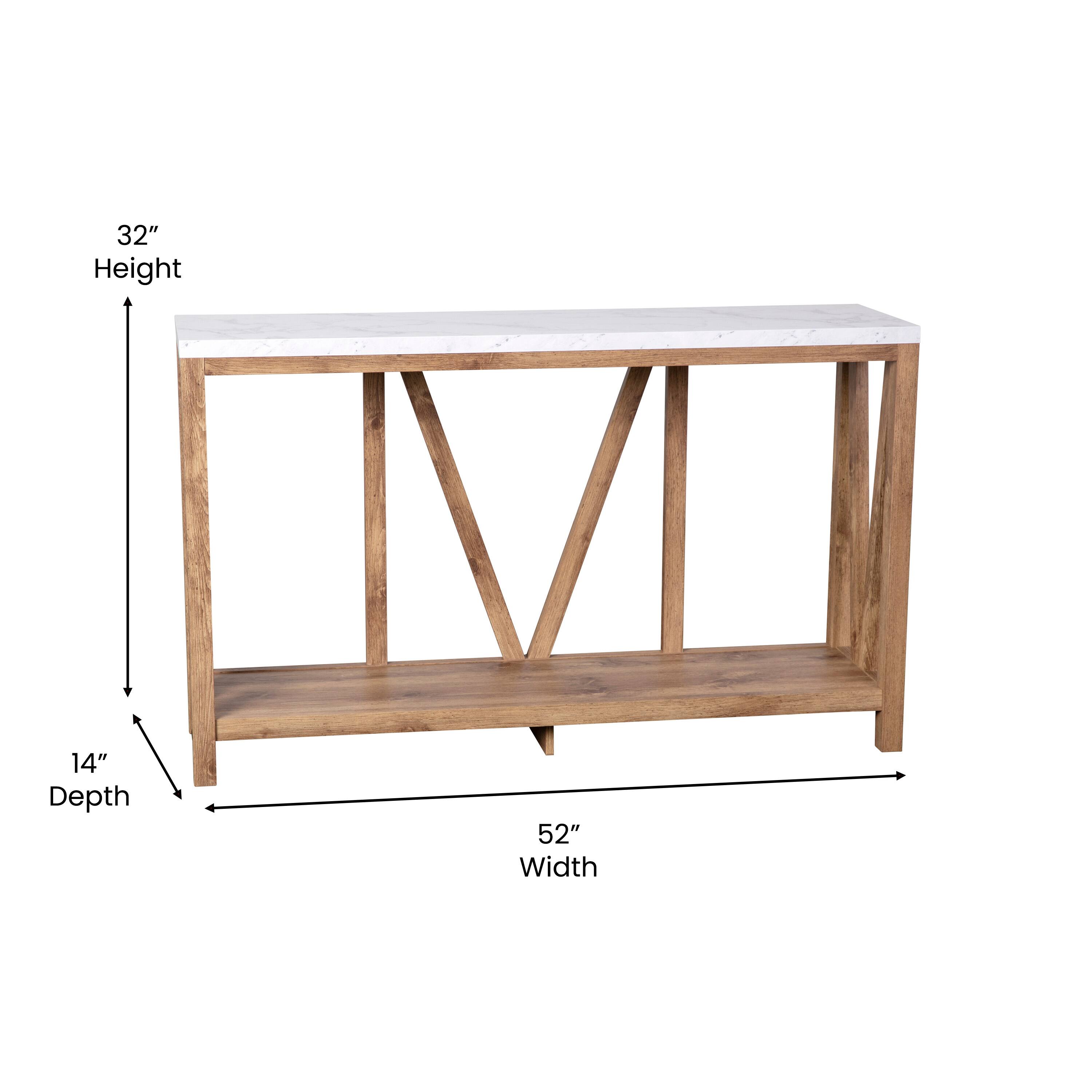 32" Height, 14" Depth, 52" Width