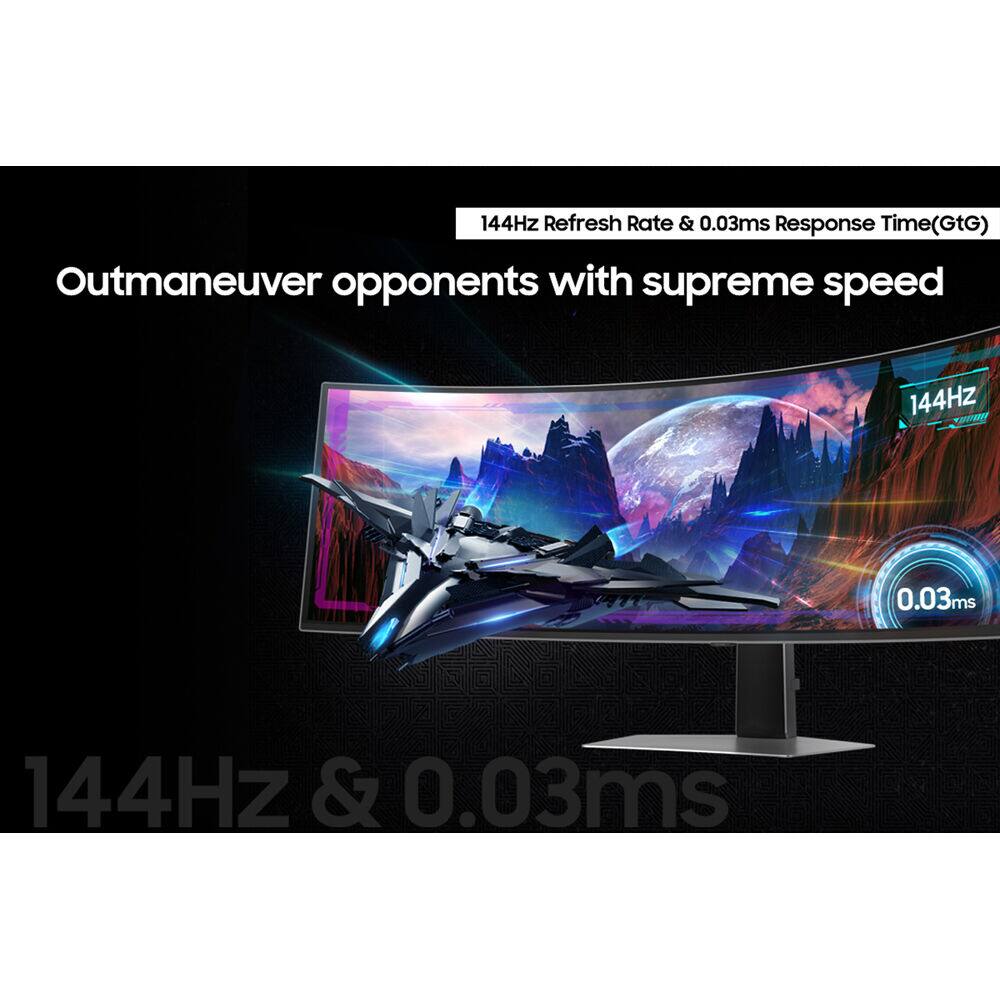 144Hz Refresh Rate & 0.03ms Response Time(GtG)  
Outmaneuver opponents with supreme speed  
144Hz & 0.03ms