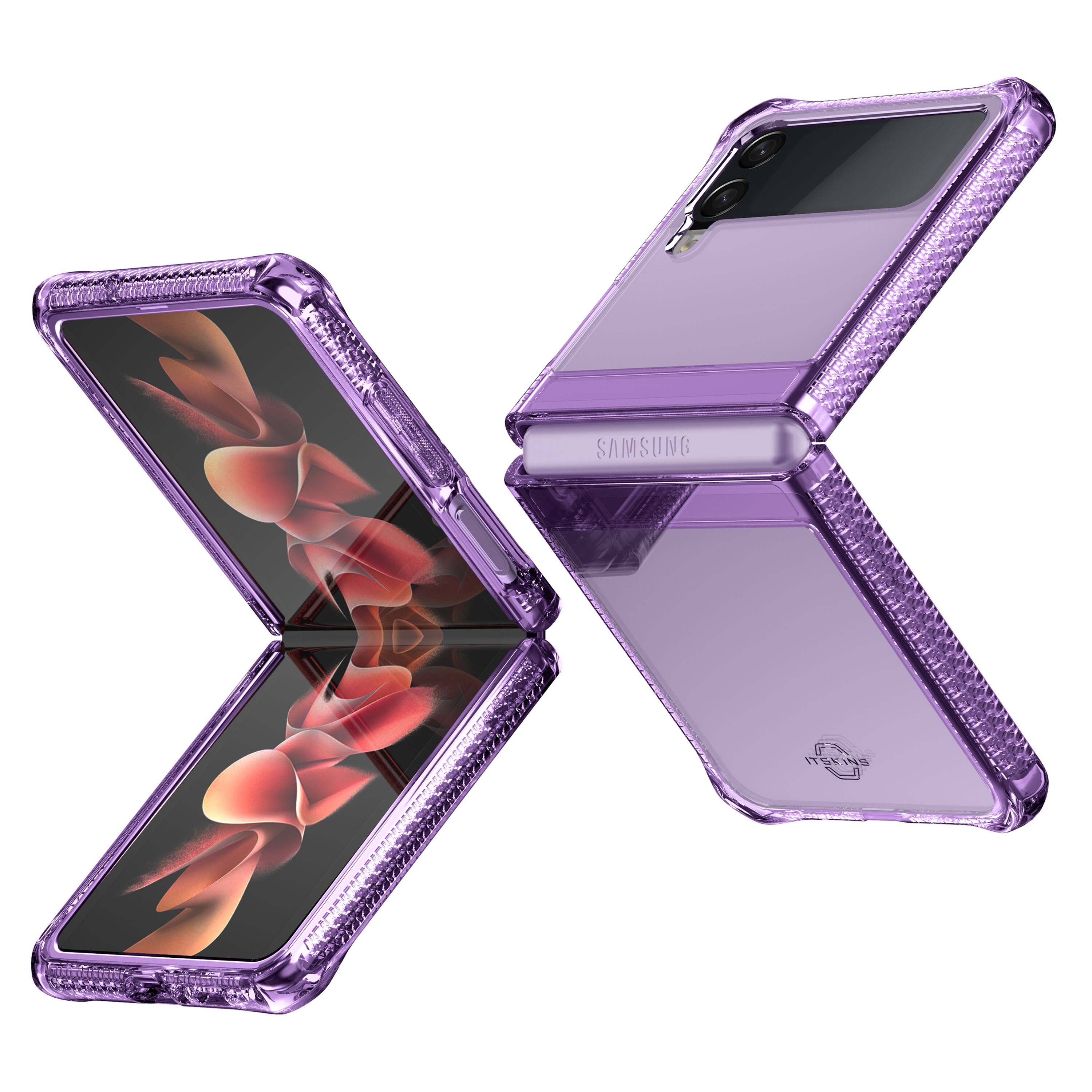 Alt View 1. Itskins - ITSKINS - Hybrid Clear Case for Samsung Galaxy Z Flip3 5G - Lavender and Transparent.