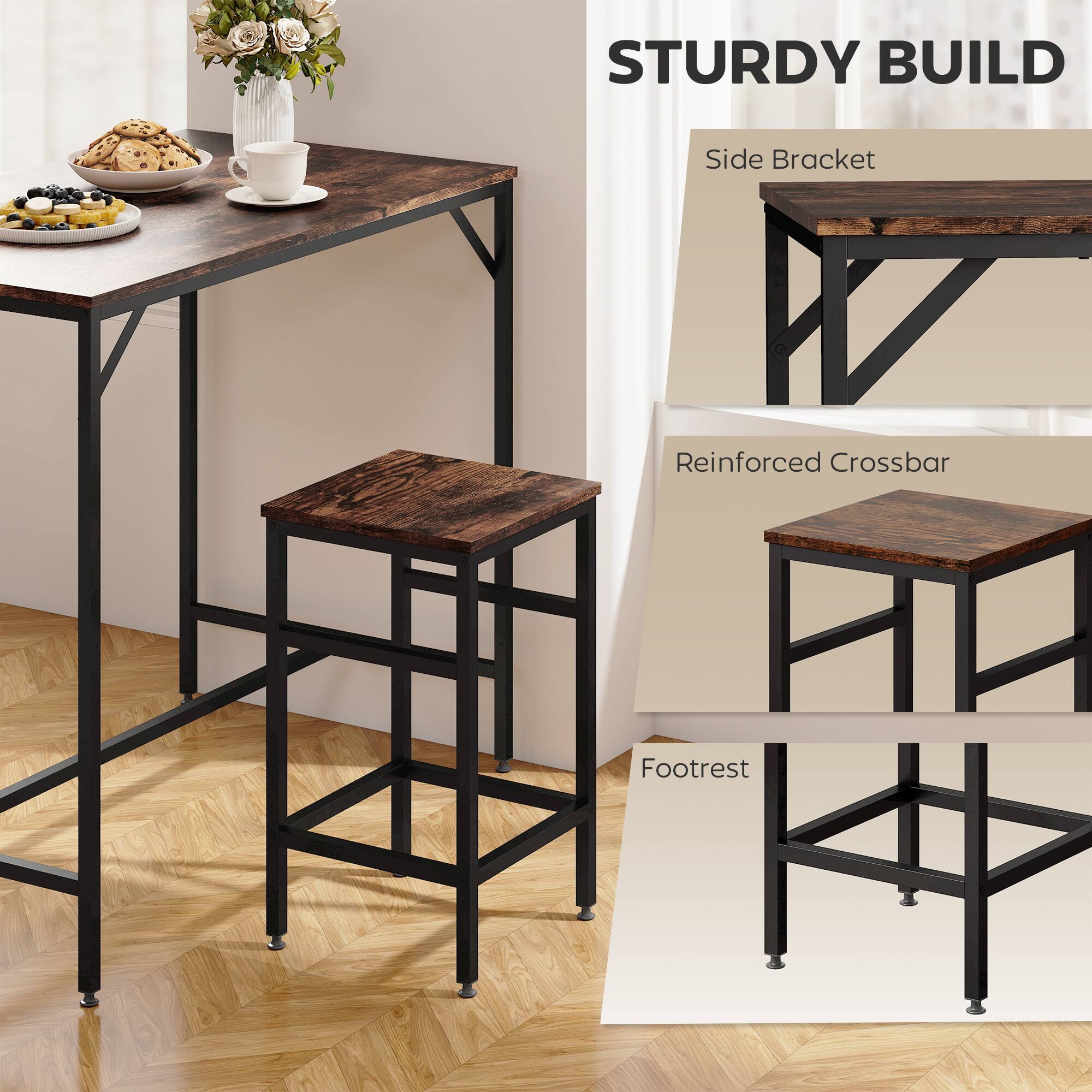 STURDY BUILD

- Side Bracket
- Reinforced Crossbar
- Footrest